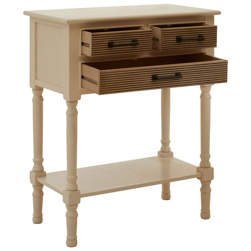 Legacy 3 Drawers Pearl White Console Table White