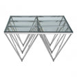 Matayo Spike Triangles Base Coffee Table Silver