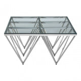 Matayo Spike Triangles Base Coffee Table Silver