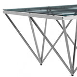 Matayo Spike Triangles Base Coffee Table Silver