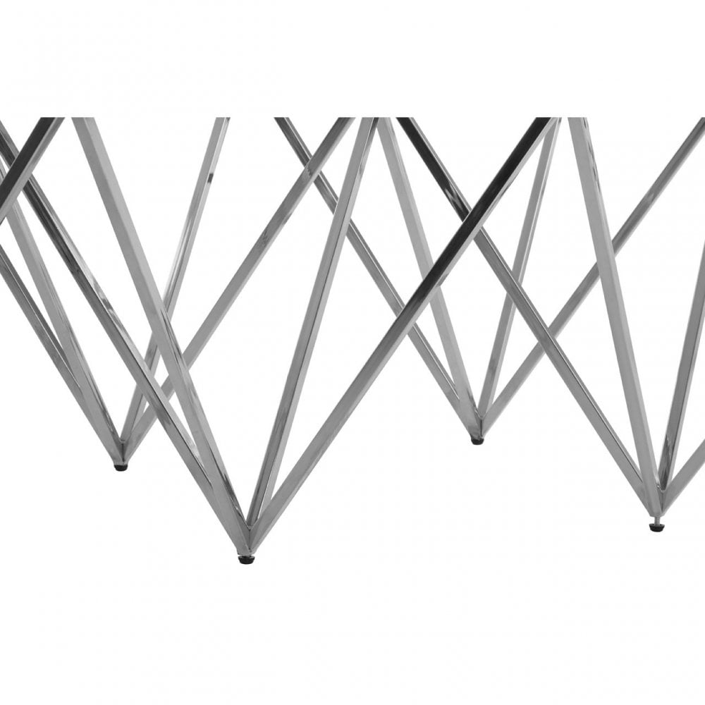 Matayo Spike Triangles Base Coffee Table Silver