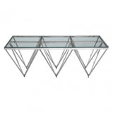 Matayo Spike Triangles Base Coffee Table Silver