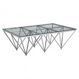 Matayo Spike Triangles Base Coffee Table Silver