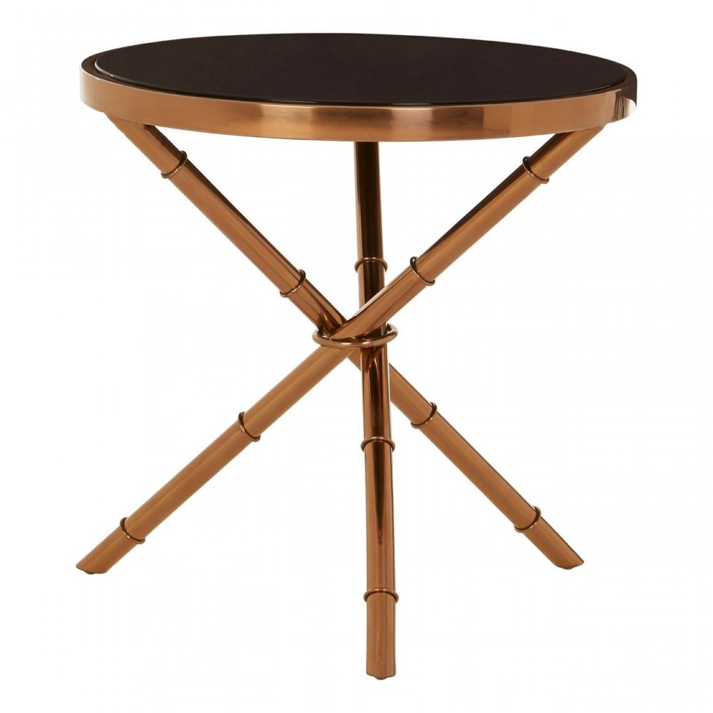 Camperian Bamboo Inspired Base Side Table Black