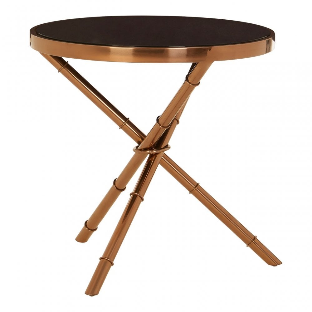 Camperian Bamboo Inspired Base Side Table Black