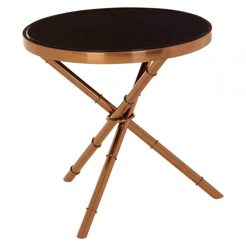 Camperian Bamboo Inspired Base Side Table Black