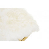 Anafi White Sheepskin Stool White