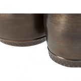 Hamish Set of 2 Drum Style Side Tables Brown