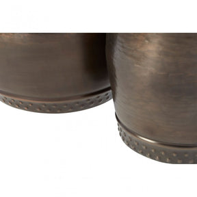 Hamish Set of 2 Drum Style Side Tables Brown