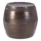 Hamish Set of 2 Drum Style Side Tables Brown
