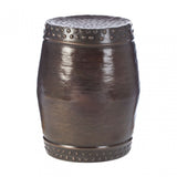 Hamish Set of 2 Drum Style Side Tables Brown