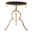 Monroe Black Tempered Glass Top Accent Table Gold