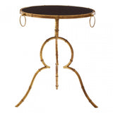 Monroe Black Tempered Glass Top Accent Table Gold
