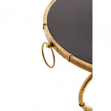 Monroe Black Tempered Glass Top Accent Table Gold