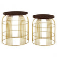 Calish Set of 2 Brass Finish Side Tables Brass