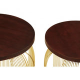 Calish Set of 2 Brass Finish Side Tables Brass