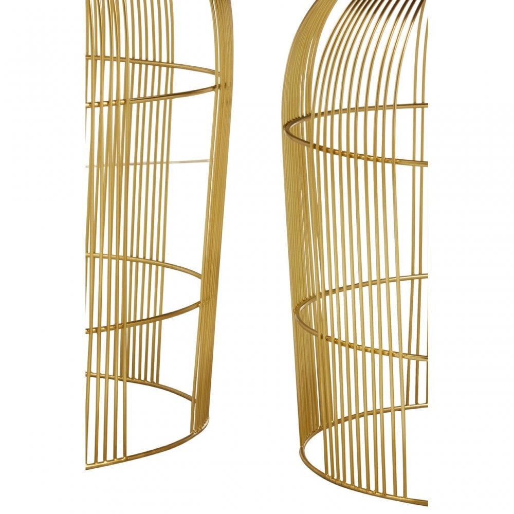 Calish Set of 2 Brass Finish Side Tables Brass