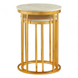 Hamish Set of 2 Linear Design Side Tables Gold
