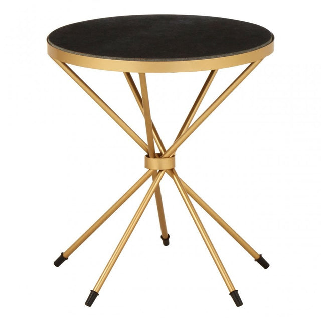 Hamish Black Marble Top Side Table Gold