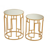 Anvil Set of 2 Rectangular Side Tables Gold
