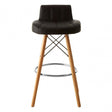 Jersey Black Leather Effect Bar Stool Black