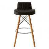 Jersey Black Leather Effect Bar Stool Black