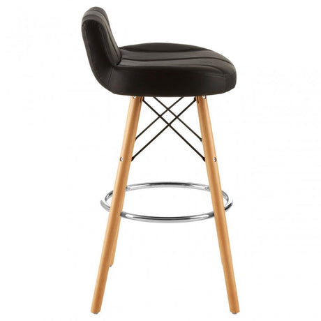 Jersey Black Leather Effect Bar Stool Black