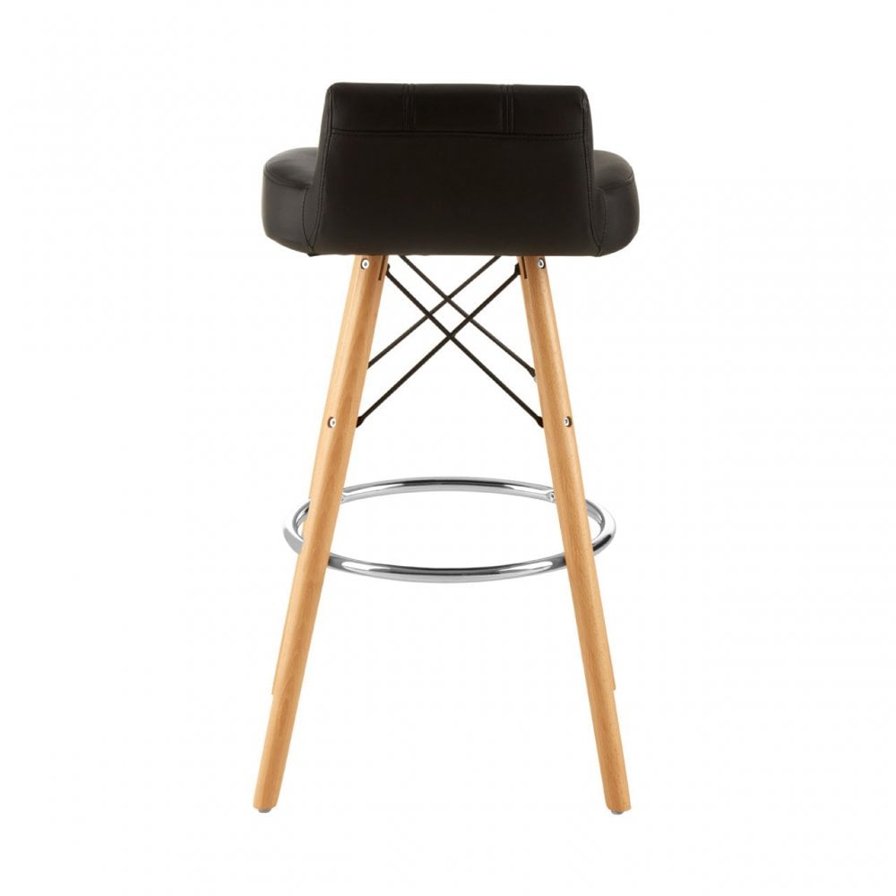 Jersey Black Leather Effect Bar Stool Black