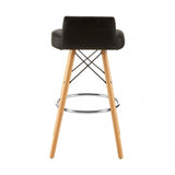 Jersey Black Leather Effect Bar Stool Black