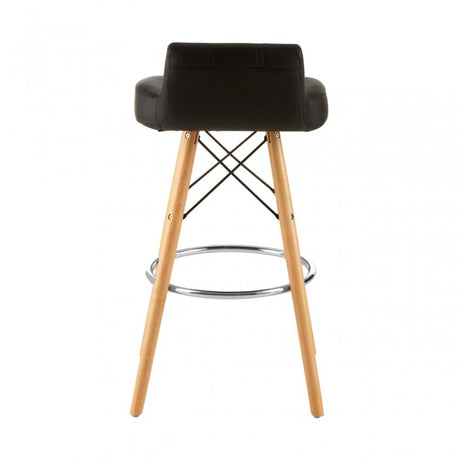 Jersey Black Leather Effect Bar Stool Black