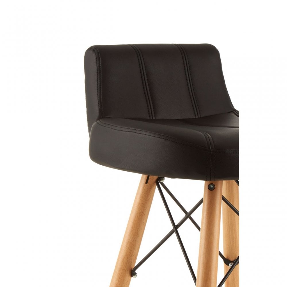 Jersey Black Leather Effect Bar Stool Black