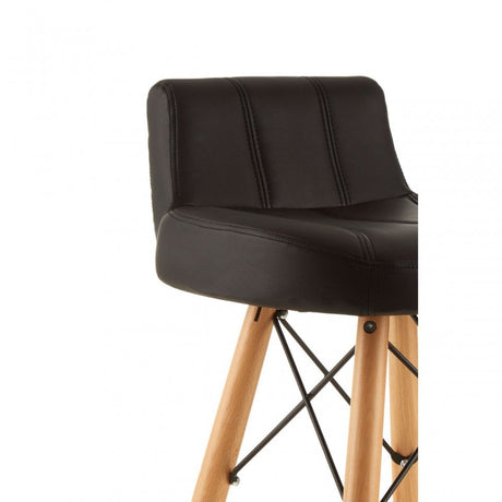 Jersey Black Leather Effect Bar Stool Black