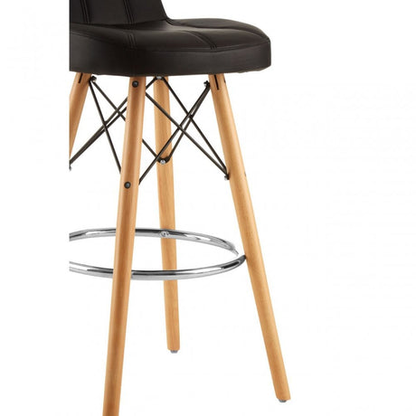 Jersey Black Leather Effect Bar Stool Black