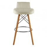 Jersey White Leather Effect Bar Stool White