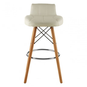 Jersey White Leather Effect Bar Stool White