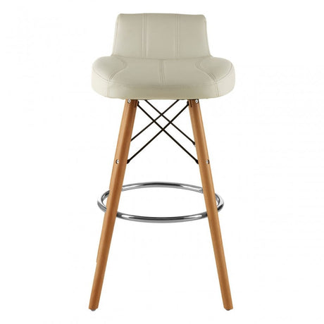 Jersey White Leather Effect Bar Stool White