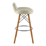 Jersey White Leather Effect Bar Stool White