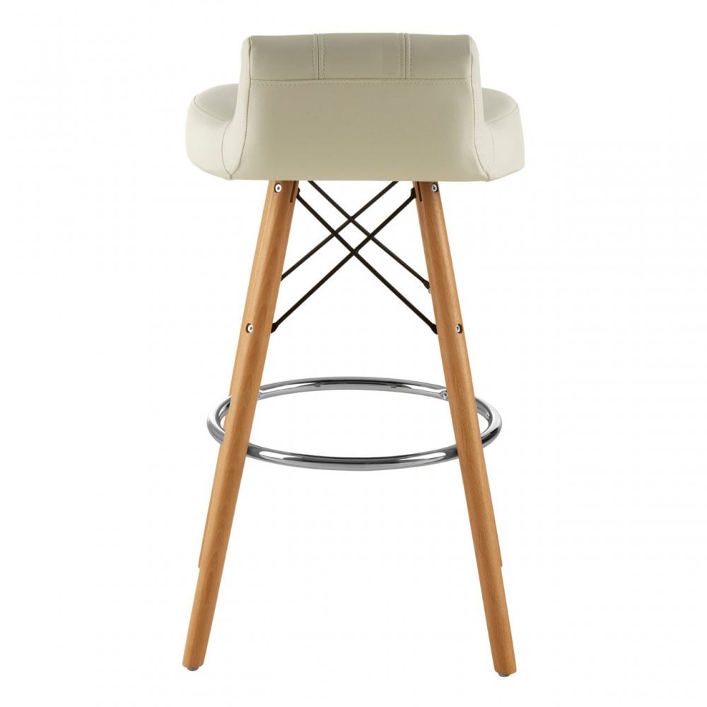 Jersey White Leather Effect Bar Stool White