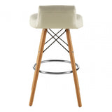 Jersey White Leather Effect Bar Stool White