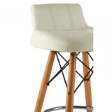 Jersey White Leather Effect Bar Stool White