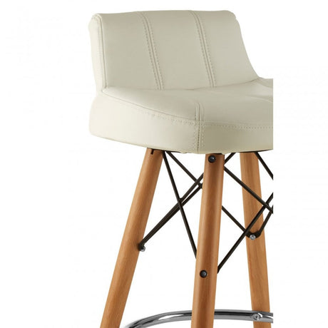 Jersey White Leather Effect Bar Stool White