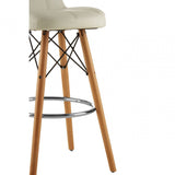 Jersey White Leather Effect Bar Stool White