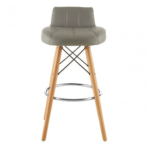 Jersey Grey Leather Effect Bar Stool Grey