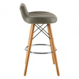 Jersey Grey Leather Effect Bar Stool Grey