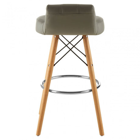 Jersey Grey Leather Effect Bar Stool Grey