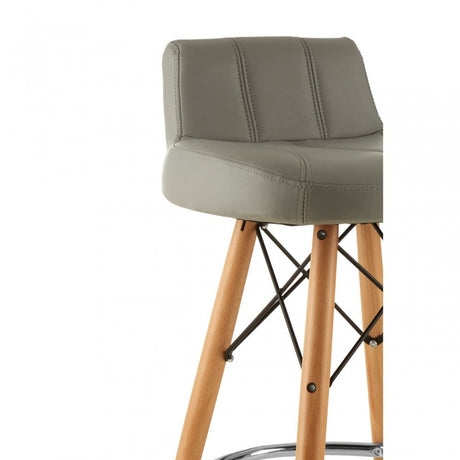 Jersey Grey Leather Effect Bar Stool Grey