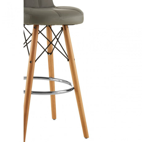 Jersey Grey Leather Effect Bar Stool Grey