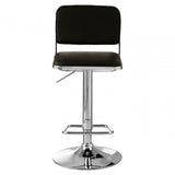 Stockholm Black Seat / Chrome Base Bar Stool Black