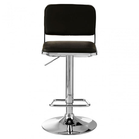 Stockholm Black Seat / Chrome Base Bar Stool Black