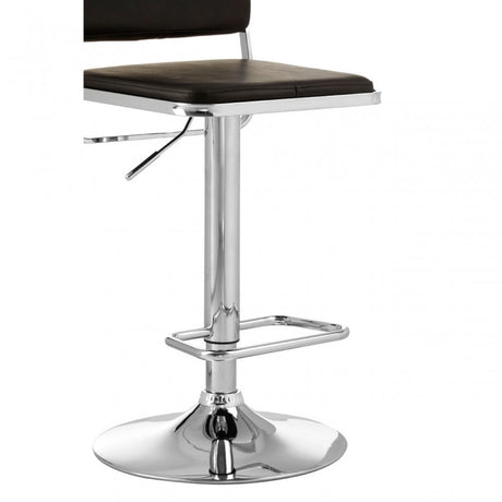Stockholm Black Seat / Chrome Base Bar Stool Black